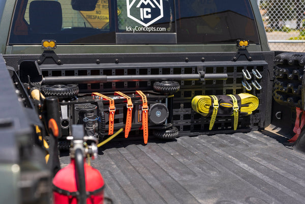Ram truck bed storage, Ram 2500 Molle Racks, Ram 2500 Bed Rack, Ram 2500 offroad accessories, Ram 3500 Overland, Full Size Truck Overlanding, Ram 1500 bed molle rack, Ram 2500 off-roading, Truck Bed storage for Ram Trucks, CJC Ram Truck