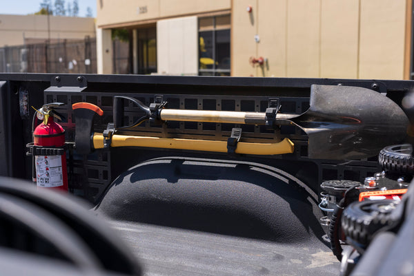 Bed Side Rack. Ram 2500 Bedside rack. Truck shovel and axe mount. Truck bed shovel and axe mount. Truck bed side rack. Truck bedside molle panel.  Ram 3500 overland rack. Ram 2500 overland rack. Ram 3500 bedside rack. Ram 2500 Bedside rack.